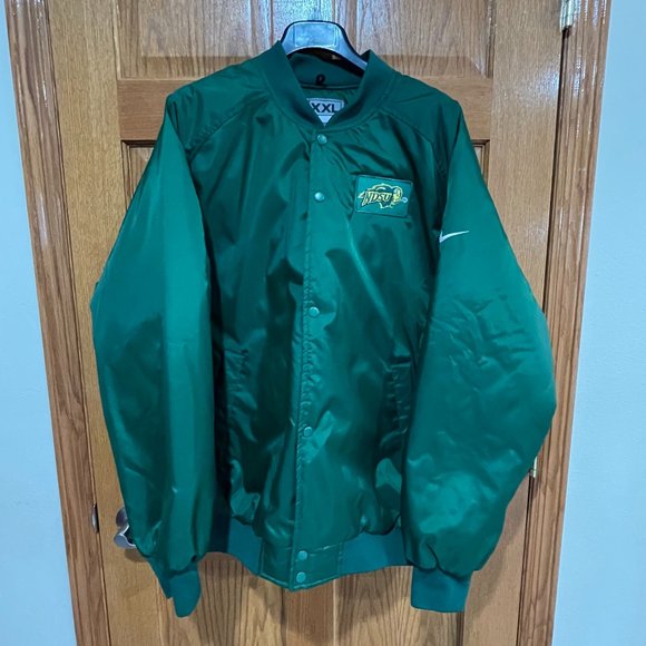 NIKE Men's XXL NDSU North Dakota State University Bison Green Bomber Jacket Coat